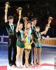 Junior Pairs Medalists: (L-R) Yue Zhang &amp; Lei Wang (CHN) bronze, Wenjing Sui &amp; Cong Han (CHN) gold, Narumi Takahashi &amp; Mervin Tran (JPN) silver