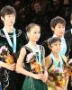 Junior Pairs Medalists: (L-R) Yue Zhang &amp; Lei Wang (CHN) bronze, Wenjing Sui &amp; Cong Han (CHN) gold, Narumi Takahashi &amp; Mervin Tran (JPN) silver