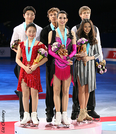 The Junior Grand Prix Final Champions atop the podium