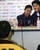 Maia &amp; Alex Shibutani pose for a photo at the post-event press conference