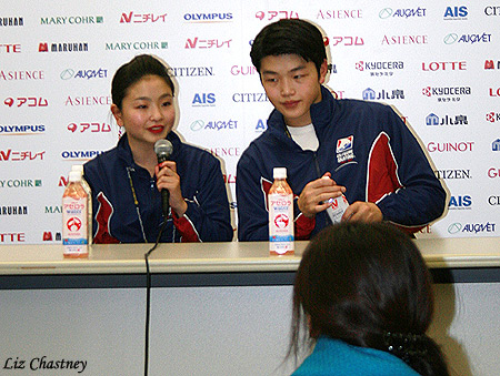 Maia &amp; Alex Shibutani answer questions from media