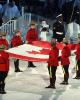 The Canadian flag enters the stadium