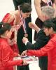 Nathalie Pechalat receives her silver medal