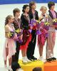 At attention for the Russian national anthem