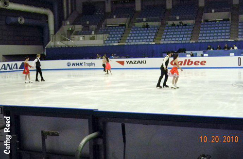 Short Dance practice for the ladies in red