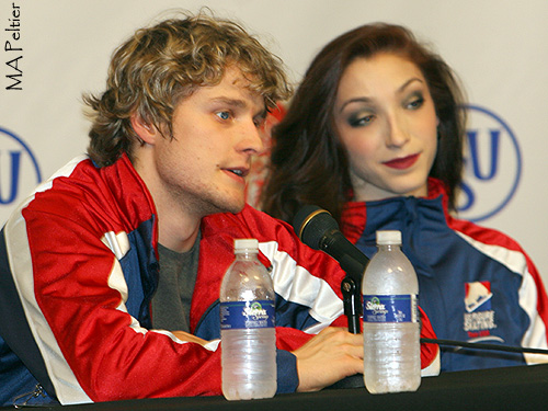 Meryl Davis &amp; Charlie White (USA) at the Free Dance Press Conference