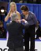 Sinead Kerr &amp; John Kerr (GBR) receive their silver medals from David Dore