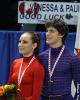 Vanessa Crone &amp; Paul Poirier (CAN) hear their national anthem