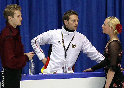 Stefanie Frohberg &amp; Tim Giesen (GER) with coach Rene Lohse