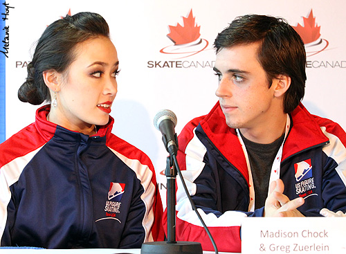 Madison Chock &amp; Greg Zuerlein (USA) after the Free Dance