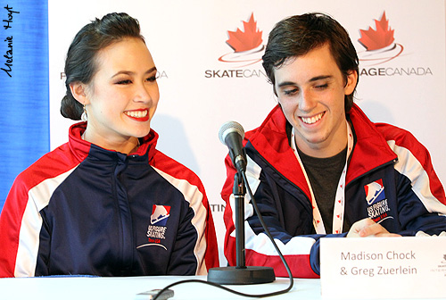 Madison Chock &amp; Greg Zuerlein (USA) after the Free Dance