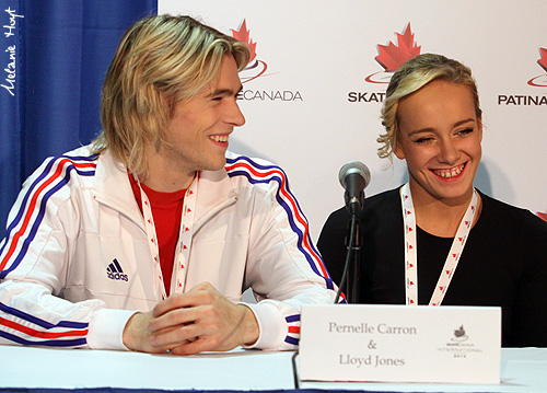 Pernelle Carron &amp; Lloyd Jones (FRA) after the Short Dance