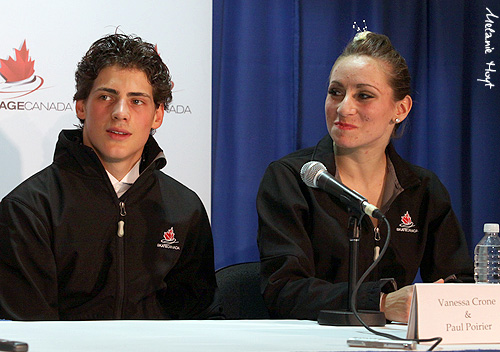 Vanessa Crone &amp; Paul Poirier (CAN) after the Short Dance