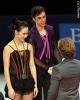 Madison Chock &amp; Greg Zuerlein (USA) receive congratulations from Gwendal Peizerat