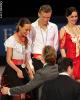Ekaterina Riazanova &amp; Ilia Tkachenko (RUS) receive congratulations from Gwendal Peizerat
