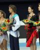 The Russians listen to their national anthem being played