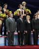 The 2011 World Ice Dance Champions with the event officials
