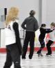 Juvenile dancers Eliana Gropman &amp; Ian Somerville skate while Belbin &amp; White look on