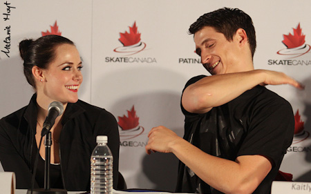 Scott Moir gives himself a pat on the back