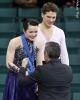 Poulin &amp; Servant receive their medals from Benoit Lavoie