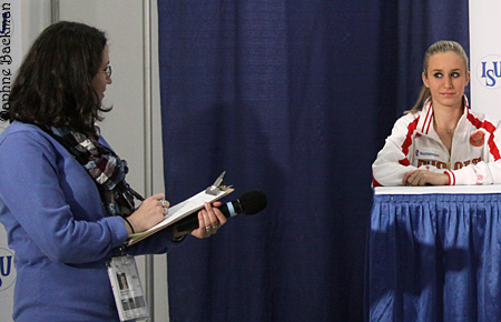 A familiar volunteer records an answer