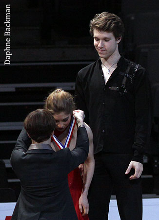 Lauri Bonacorsi receives her silver medal
