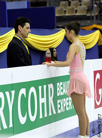 Alissa Czisny (USA) with coach Jason Dungjen