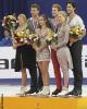 The ISU Grand Prix Cup of China winners stand on the podium