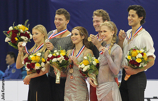 The medalists in Shanghair show off their hardware.