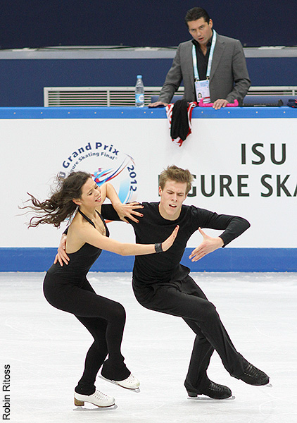 Ilinykh & Katsalapov w/coach Nikolai Morozov at boards