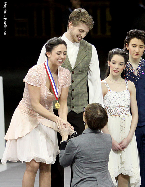 Alexandra Aldridge & Daniel Eaton receive their gold medals