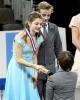 Kaitlin Hawayek & Jean-Luc Baker receive their silver medals