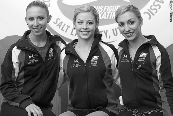 Team USA members Agnes Zawadzki, Gracie Gold, Courtney Hicks