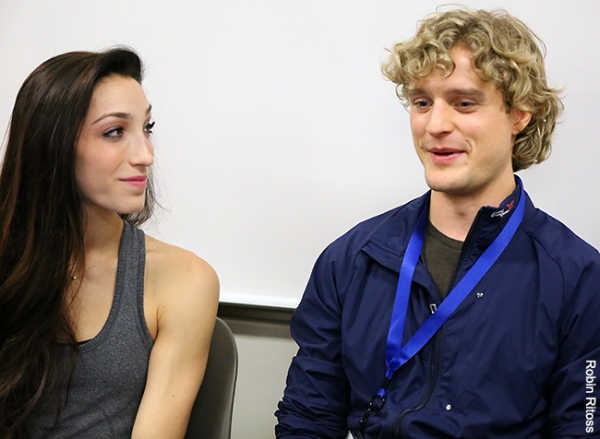 Meryl Davis & Charlie White (USA) after the Short Dance