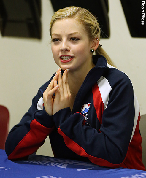 Gracie Gold (USA) after the Short Program