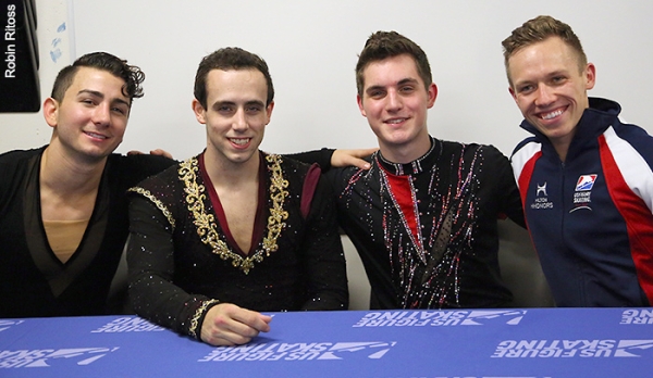 Team USA Men after the FS (Aaron, Carriere, Farris, Hochstein)