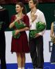Kaitlin Hawayek & Jean-Luc Baker (USA) during the national anthem