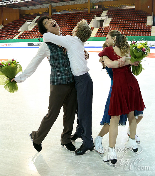 Madeline Edwards & ZhaoKai Pang (CAN) with Kaitlin Hawayek & Jean-Luc Baker (USA)