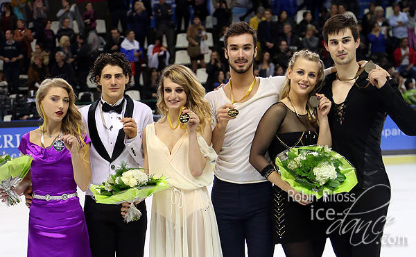 Gilles & Poirier (CAN) - silver; Papadakis & Cizeron (FRA) - gold; Hubbell & Donohue (USA) - bronze