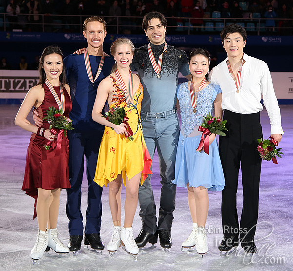 Chock & Bates (USA) - silver; Weaver & Poje (CAN) - gold; and Shibutani & Shibutani (USA) - bronze