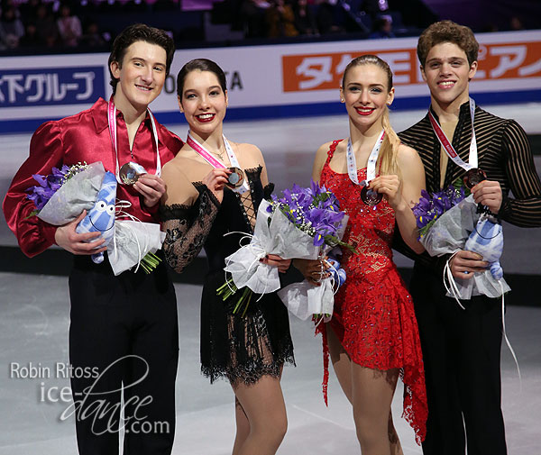 Team USA ice dancers: McNamara & Carpenter (gold) and Parsons & Parsons (bronze)
