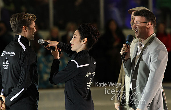 Meryl Davis & Charlie White with emcees, Brian Boitano and Michael Buckley