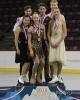 Aya Takai & Alexander Martin (silver); Gigi Becker & Luca Becker (gold); Alina Efimova & Kyle MacMillan (bronze)