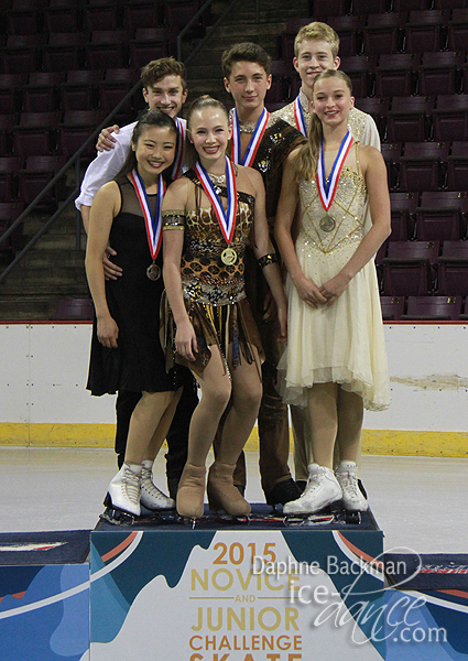 Aya Takai & Alexander Martin (silver); Gigi Becker & Luca Becker (gold); Alina Efimova & Kyle MacMillan (bronze)