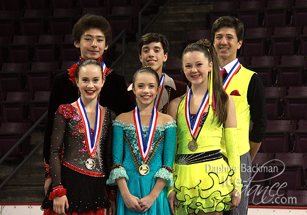 Emma Gunter & Caleb Wein (silver);  Caroline Green & Gordon Green (gold); Sophia Elder & Christopher Elder (bronze)