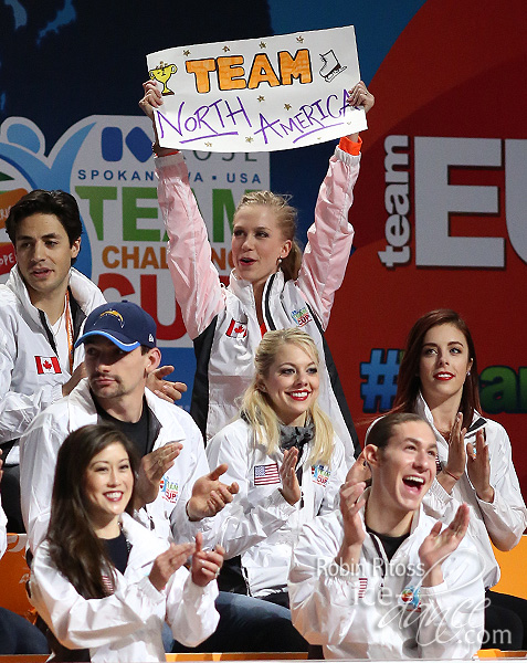 Men's Group 1 - Team North America cheers on Adam Rippon (USA)