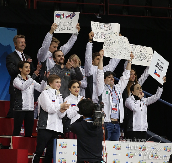 Men's Group 2 - Michal Brezina receives cheers from his team mates