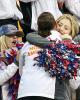 Gracie Gold hugs Jason Brown as he leaves the ice