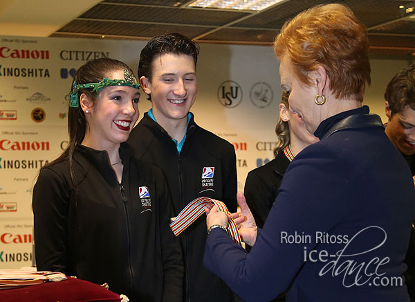McNamara & Carpenter (USA) receive their small medals