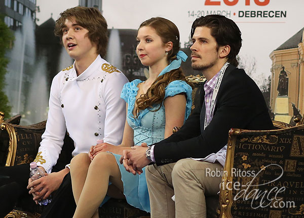 Hannah Grace Cook & Temirlan Yerzhanov (KAZ) with coach John Kerr
